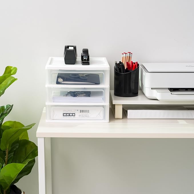 IRIS USA Plastic Stacking Desk Top 3-Drawer Storage Organizer, - Image 5