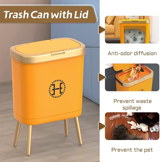 Procade Bedroom Trash Can with Lid, Slim Bathroom Trash Cans with Lids - Image 2