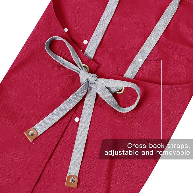 Mignongirl Chef Apron, Cross Back Apron - Image 5