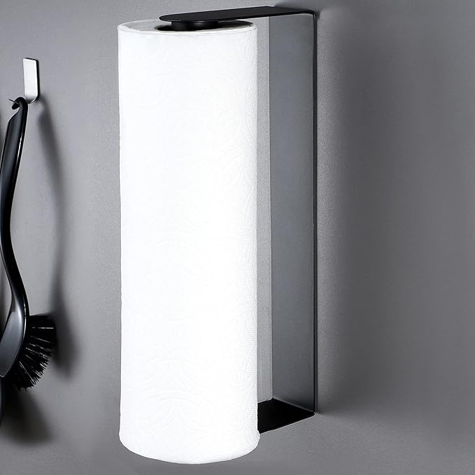ZUNTO Black Paper Towel Holder Under Cabinet, Stainless Steel Kitchen Towel - Image 7