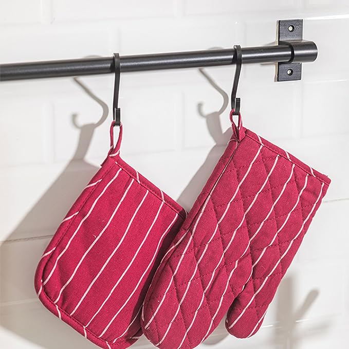 4Pcs Oven Mitts and Pot Holders, Heat Resistant Oven Mitts Set - Image 7