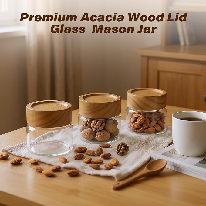 6-Pack 4 fl oz Stackable Airtight Glass Jars – Small Mason Jars designed - Image 7