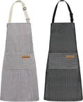 NLUS 2 Pack Kitchen Cooking Aprons, Adjustable Bib Soft Chef Apron by NLUS