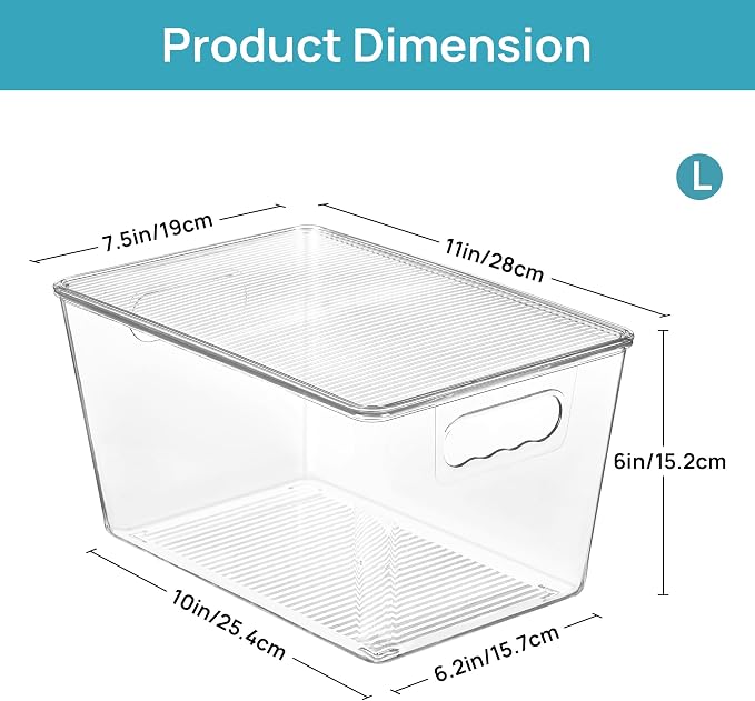Vtopmart 6 Pack Clear Stackable Storage Bins - Image 2