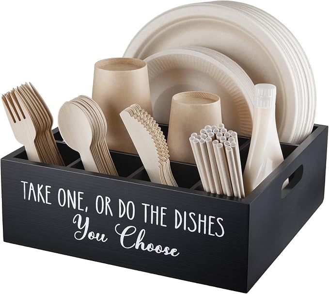 ALELION Paper Plate Dispenser for Countertop by ALELION