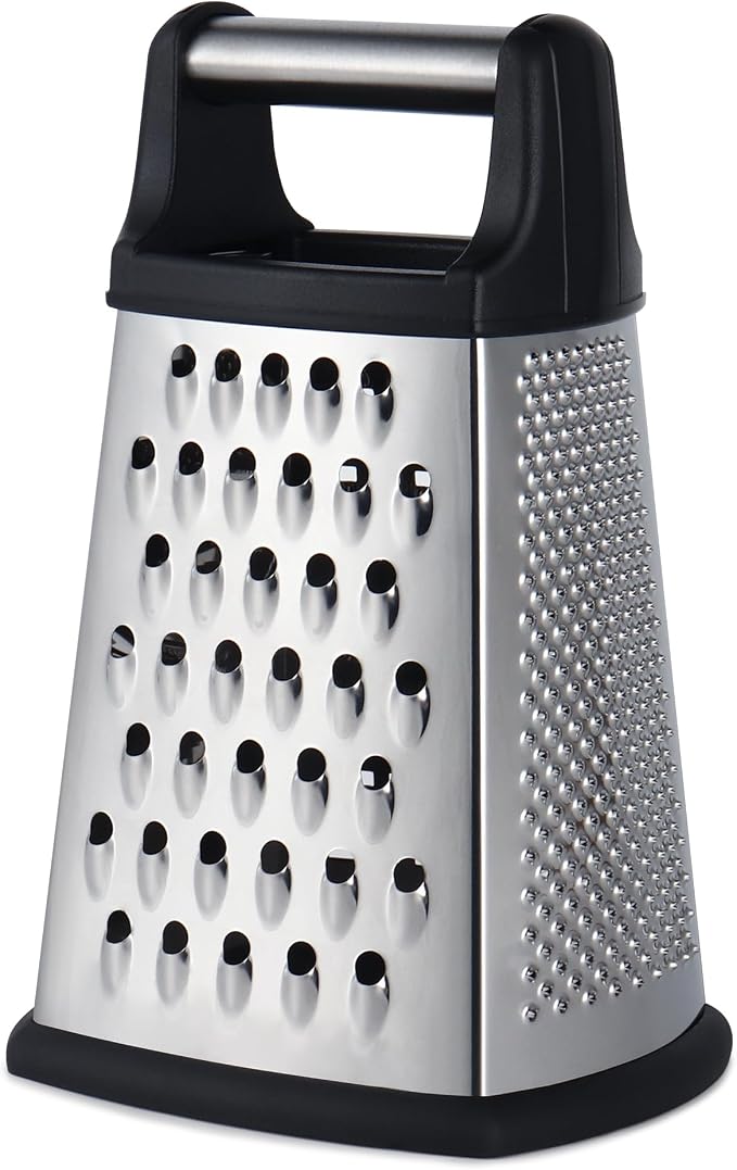 Kaishun Professional Cheese Grater, 4-Sided Stainless Steel Box Grater by Kaishun