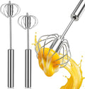 Li&Zhao Semi Automatic Whisk-2-Pack Stainless Steel Hand Push Rotary Egg Whisk by LiZhao