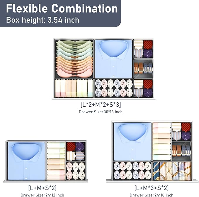 DIMJ Drawer Organizer Clothes, Foldable Closet Organizers and Storage, Fabric - Image 4