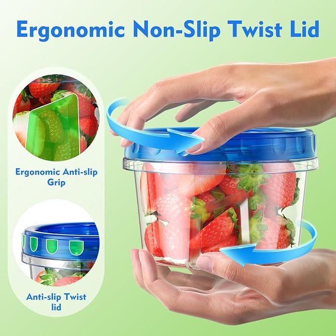 BiuLeon 12 Pack-17oz Freezer Storage Containers, Plastic Food Storage Containers - Image 3