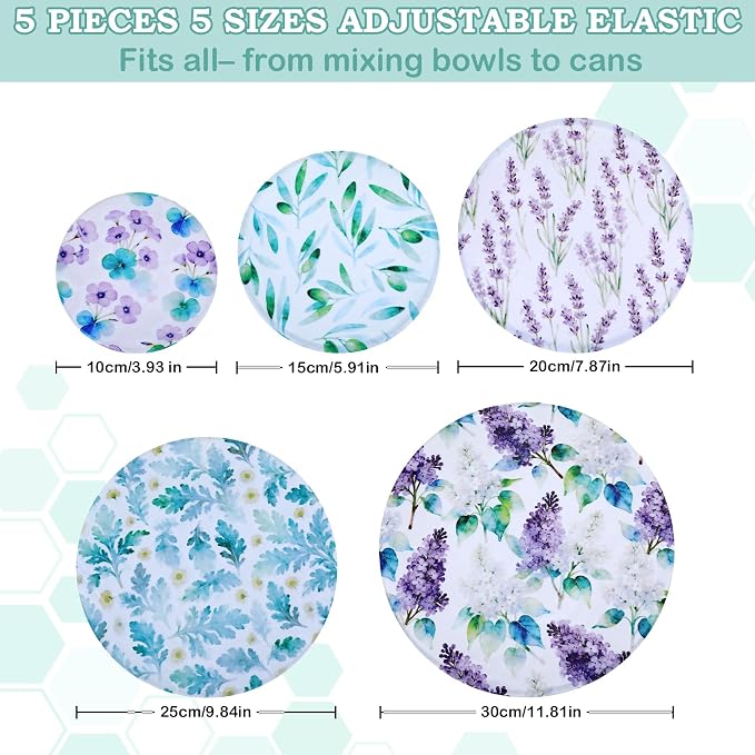 5-Size Reusable Beeswax Bowl Covers - Image 2