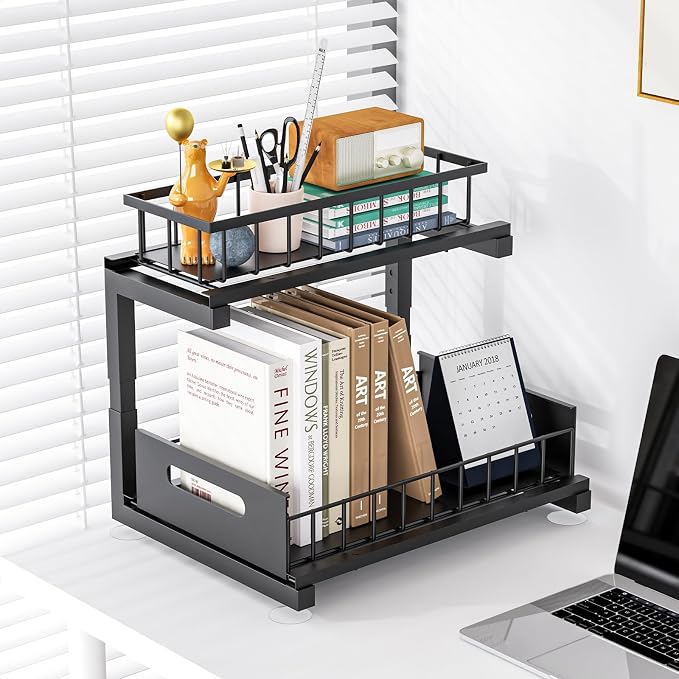 Under Sink Organizer, Heavy Duty Metal Pull Out Cabinet Organizer Slide Out - Image 8