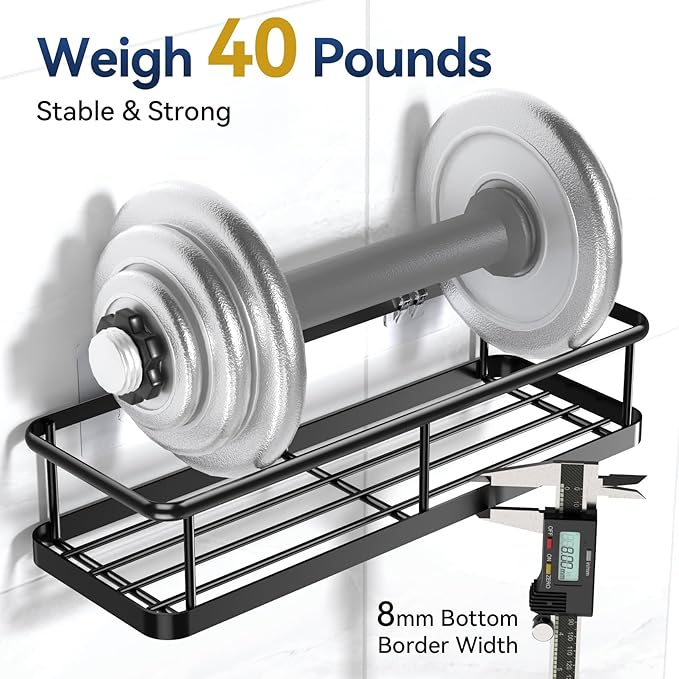 YASONIC Shower Caddy Adhesive, Rustproof Shower Shelves - Image 3