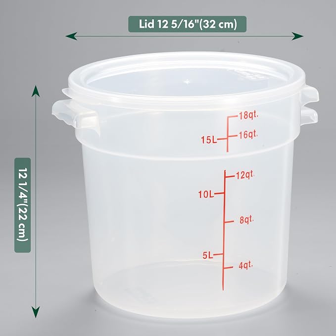 CURTA 18 Quart Translucent Round Food Storage Container - Image 2