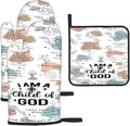 Christian Oven Mitts and Pot Holders Sets of 3, Heat Resistant Godmother by Unknown