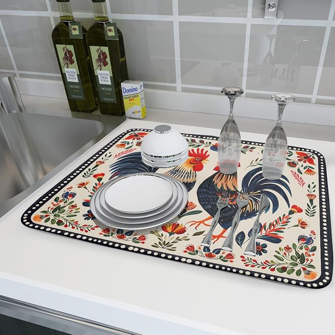 Rooster Poultry Dish Drying Mat - Image 6