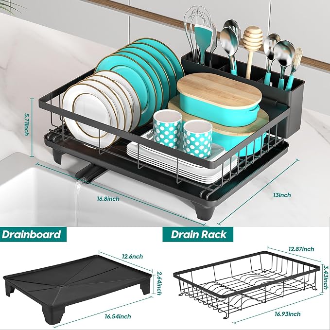 MERRYBOX Dish Racks for Kitchen Counter, 2025 Upgrade Large Sink Dish Drying - Image 2