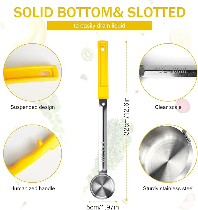 1 Ounce Solid Stainless Steel Portion Control Ladle Spoon - Image 2