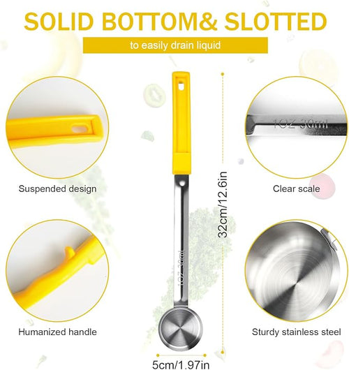 1 Ounce Solid Stainless Steel Portion Control Ladle Spoon - Image 2
