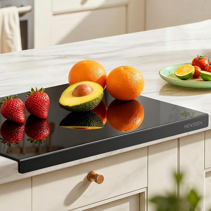 Black Cutting Boards for Kitchen, Large Acrylic Cutting Board by MEWSDEN