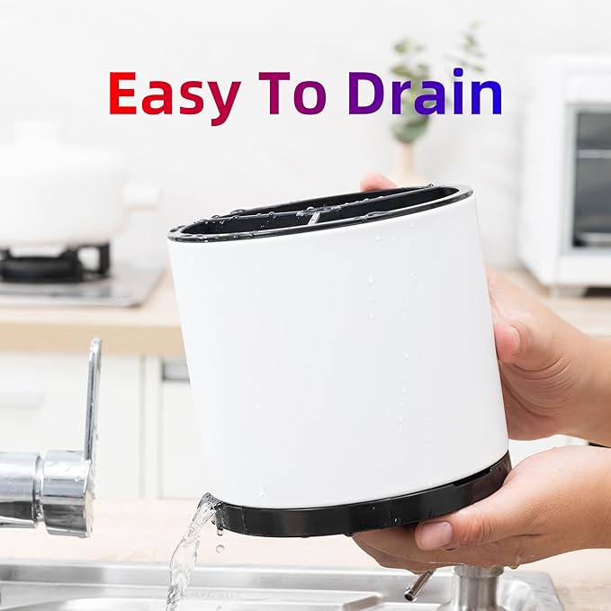 LIBODOUR Silverware Organizer Kitchen Utensil Holder 360°Rotating - Image 6
