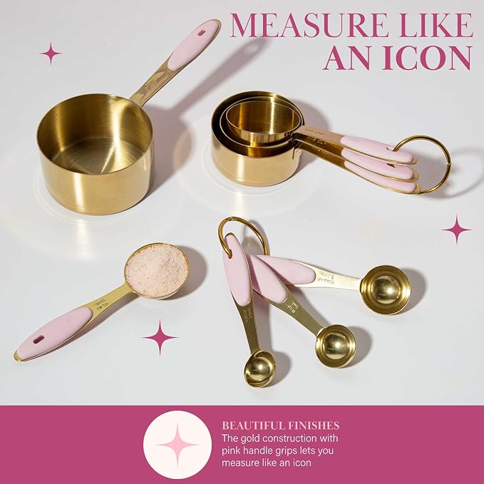 Paris Hilton Measuring Cups and Spoons Set, Stainless Steel - Image 4