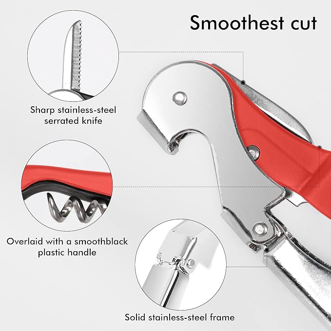 Professional Waiter Corkscrew Wine Openers Set, Heavy Duty Stainless Steel - Image 5
