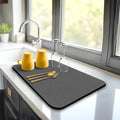 Dish Drying Mat Super Absorbent – 16" x 12" Coffee Mat by STRABELLAHOMEKITCHEN