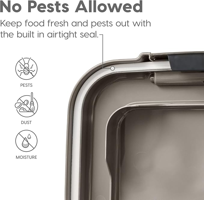 IRIS USA 30 lbs & 11 lbs Combo Airtight Dog Food Storage Container, Stackable - Image 5