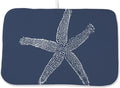 Coastal Beach Dish Drying Mat 18 x 24 inch, Summer Navy Blue Starfish by AEIOAE