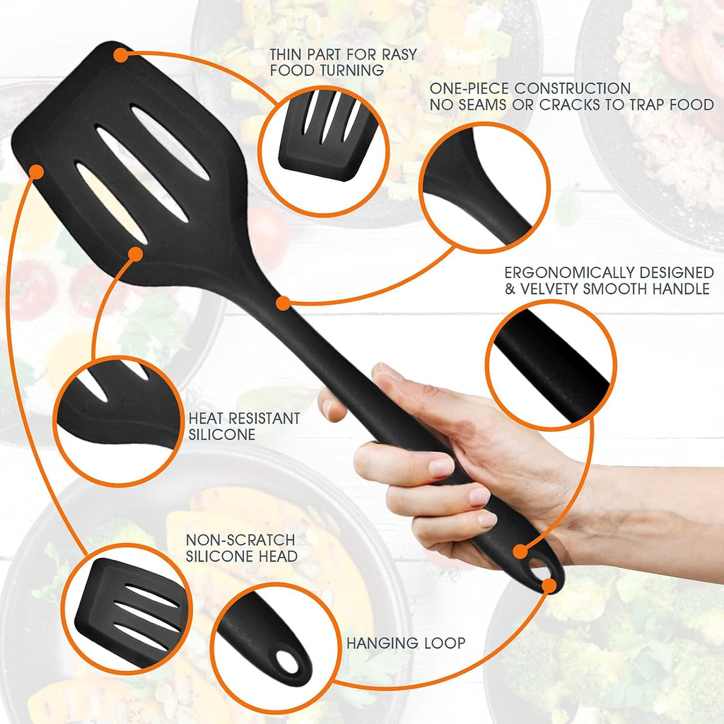 Kitchen Utensils Set, E-far 15-Piece Silicone Cooking Utensils with