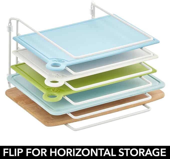 mDesign X-Large Steel Storage Tray Organizer Rack - Image 6