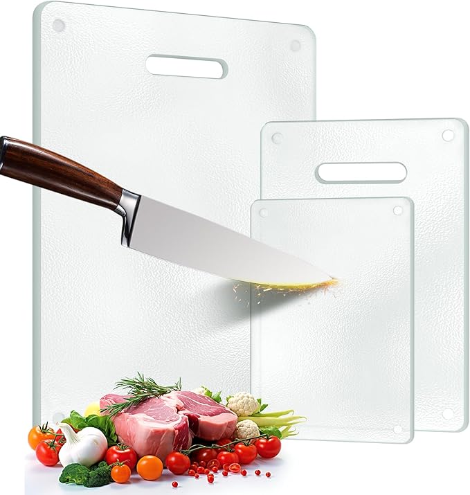 3 Pack Glass Cutting Boards for Kitchen Counter, Scratch Resistant, Dishwasher by OAKJAR