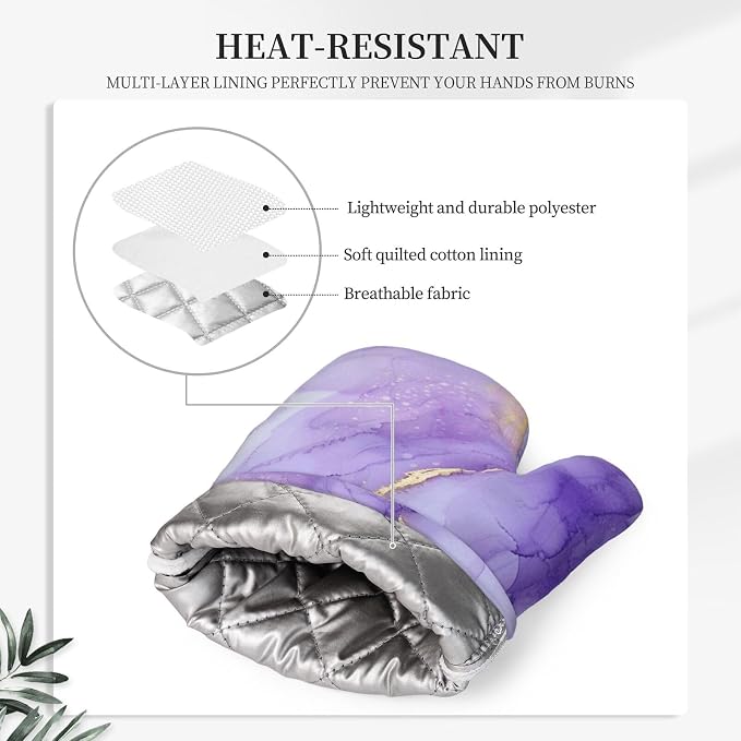 Oven Mitts and Pot Holders Pastel Purple Marble Silicone Kitchen Accessories - Image 4