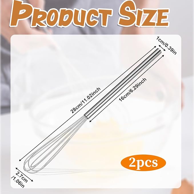 2 Pcs Mini Whisks Set, Stainless Steel Whisk Tiny Egg Whisk, Espresso Matcha - Image 6