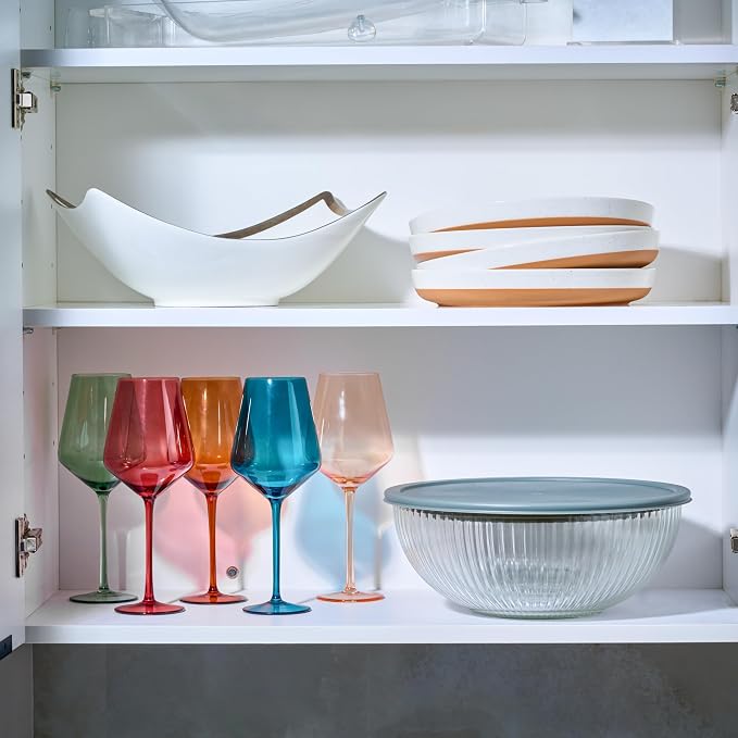 8pc Ribbed Glass Mixing Bowls - Image 8