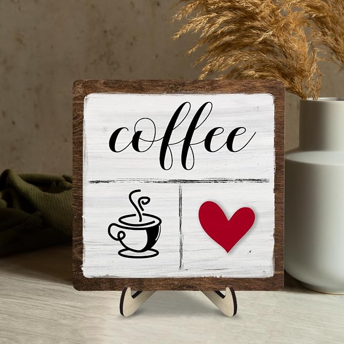 Vintage Coffee Bar Decor Sign, Rustic Wooden Plaque - Image 5