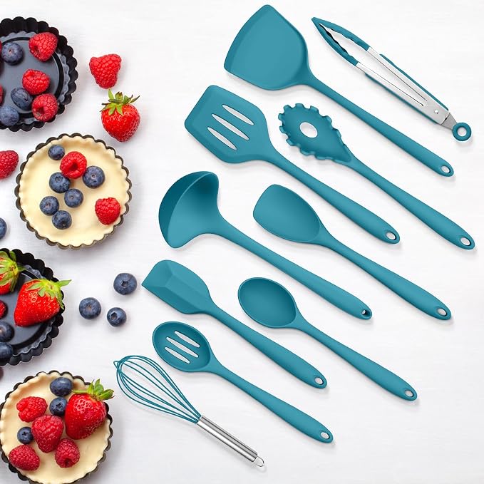 Silicone Cooking Utensils Set of 10, Kitchen Utensils Set - Image 4