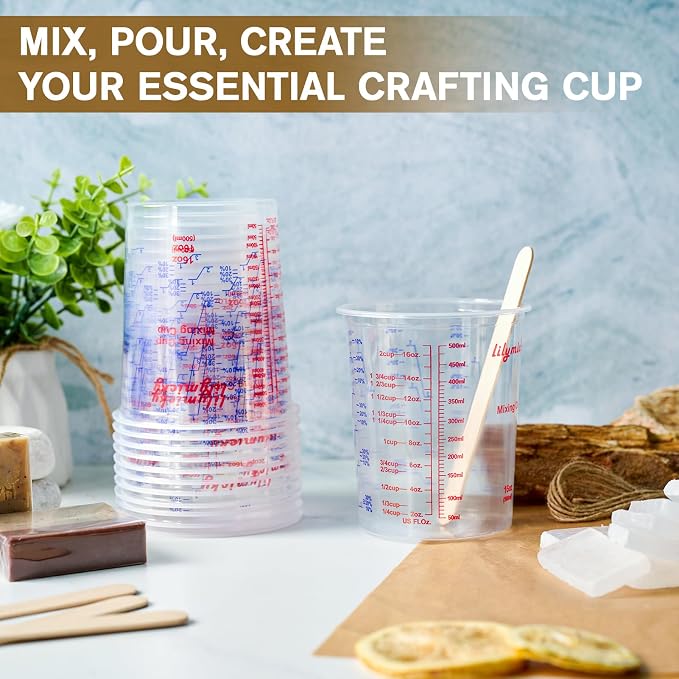 Lilymicky 16 oz Plastic Mixing Cups, 50 Pack 16 oz Disposable Measuring Cups - Image 7