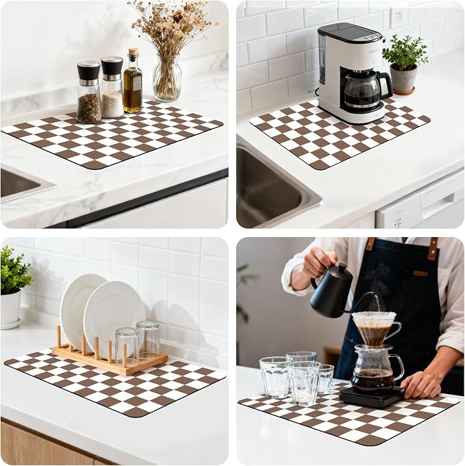 16" x 24" Checkered Dish Drying Mat - Image 8