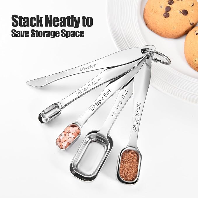 18/8 Stainless Steel Measuring Spoons: Doosu Heavy Duty Rectangular Spoon - Image 8
