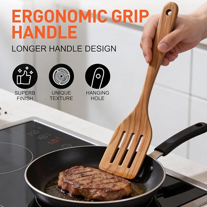 9 Pcs Wooden Spoons for Cooking Utensils - Image 6