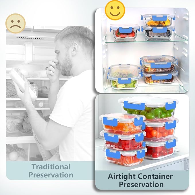 12 Pack Glass Food Storage Container Set - Image 5
