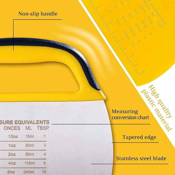 YGDZ Dough Scraper Chopper 2 Pcs, Stainless Steel Dough Cutter - Image 3
