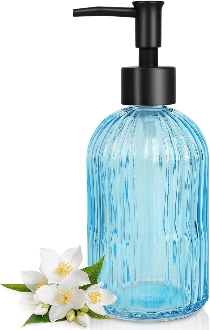 Topsky Stripe Glass Soap Dispenser by HomeandKitchenNO1