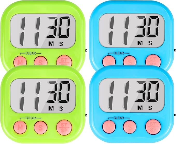 Timer for Kids Teachers Digital Kitchen Timers for Cooking Large Magnetic by AOUCE
