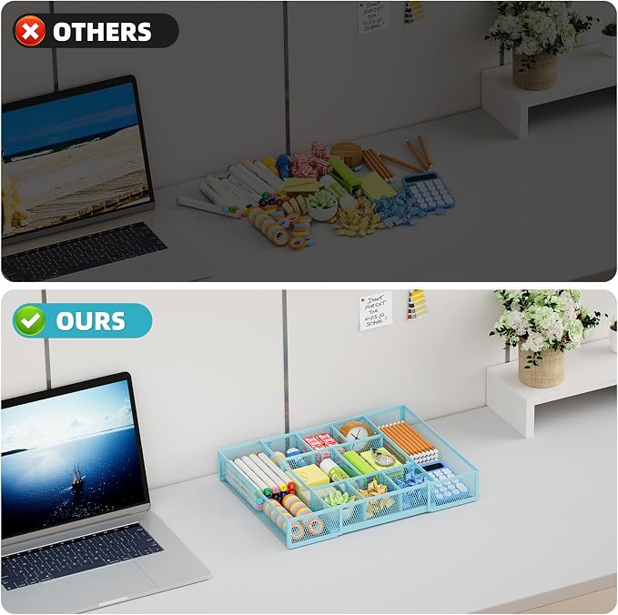 Marbrasse Expandable Desk Drawer Organizer, Mesh Drawer Organizer Tray - Image 8