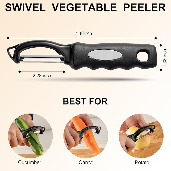 Premium Swivel Vegetable Peeler, Soft Grip Handle and Ultra Sharp Stainless - Image 3