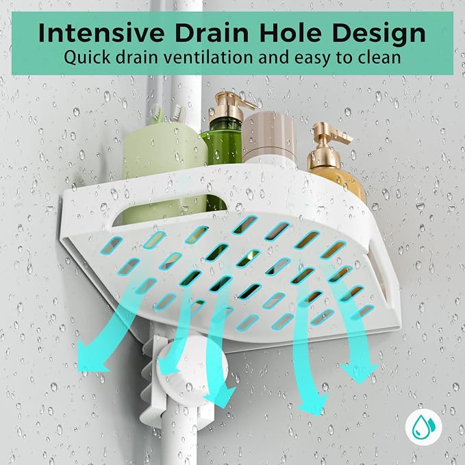 shuang qing 4-Tier Corner Shower Caddy Tension Pole Organizer - Image 4