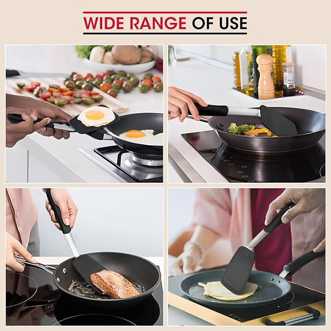Unicook 2 Pack Flexible Silicone Spatula, 600F Heat Resistant, Crepes and More - Image 3