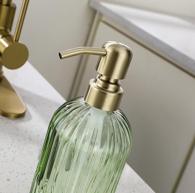 16Oz Green Glass Soap Dispenser - Image 8